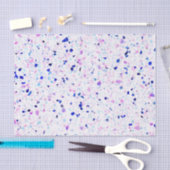 Eleganter Retro Terrazzo-lila blaues weißes Muster Seidenpapier (Handwerk)