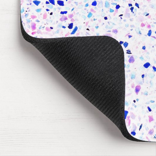 Eleganter Retro Terrazzo-lila weißes Muster Mousepad (Ecke)