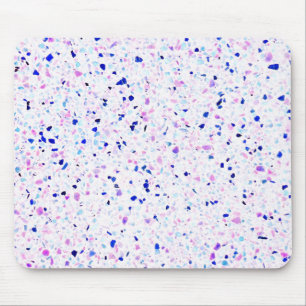 Eleganter Retro Terrazzo-lila weißes Muster Mousepad