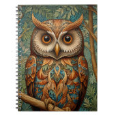 Eleganter Retro-Uhu boho Kunst Deko Wald Grün Notizblock (Vorderseite)