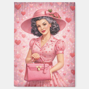 Eleganter Retro-Valentinsmagnet Magnet