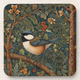 Eleganter Retro-Waldvogel  Getränkeuntersetzer