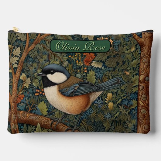 Eleganter Retro-Waldvogel Zubehörtasche (Vorderseite)