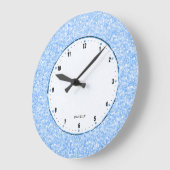 Eleganter Retro Weißer Glitzer und Glitzern Große Wanduhr (Winkel)