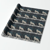 Eleganter Retro-Weißer Winterfuchs Geschenkpapier (Ungerollt)