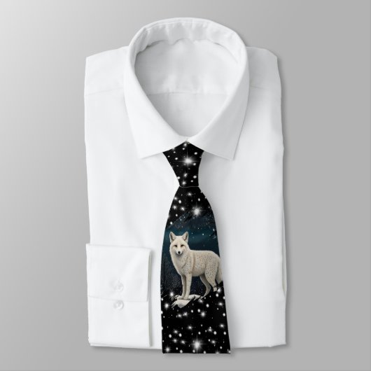 Eleganter Retro-Weißer Winterfuchs Krawatte (Gebunden)