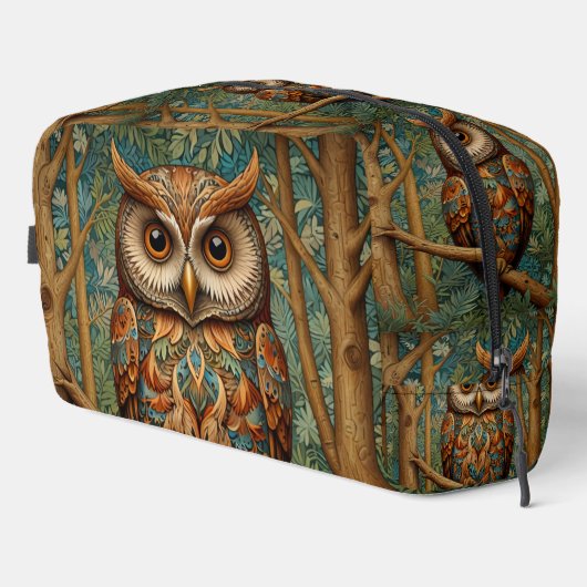 Eleganter Retrouschelwald Waschbeutel (Rechte Ecke)