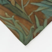 Eleganter Retrouschus boho bohemianischer Wald grü Fleecedecke (Ecke)