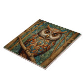 Eleganter Retrouschus boho bohemianischer Wald grü Fliese (Seite)