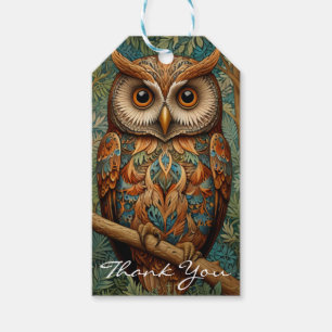 Eleganter Retrouschus boho bohemianischer Wald grü Geschenkanhänger