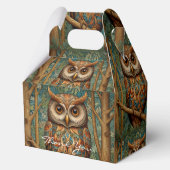 Eleganter Retrouschus boho bohemianischer Wald grü Geschenkschachtel (Vorderseite)