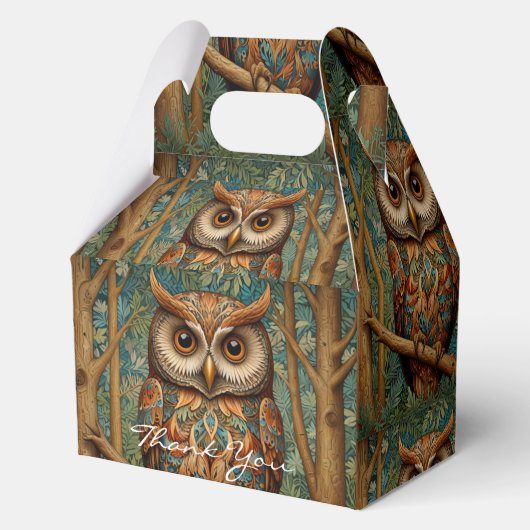 Eleganter Retrouschus boho bohemianischer Wald grü Geschenkschachtel (Vorderseite)