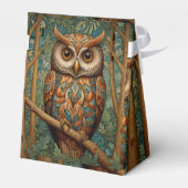 Eleganter Retrouschus boho bohemianischer Wald grü Geschenkschachtel (Rückseite)