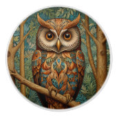 Eleganter Retrouschus boho bohemianischer Wald grü Keramikknauf (Vorderseite)