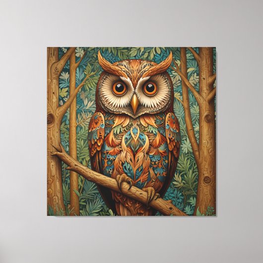 Eleganter Retrouschus boho bohemianischer Wald grü Leinwanddruck (Vorderseite)