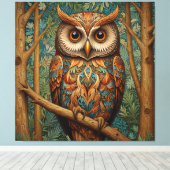 Eleganter Retrouschus boho bohemianischer Wald grü Leinwanddruck (Insitu (Holzboden))