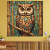 Eleganter Retrouschus boho bohemianischer Wald grü Leinwanddruck (Insitu (Wohnzimmer))