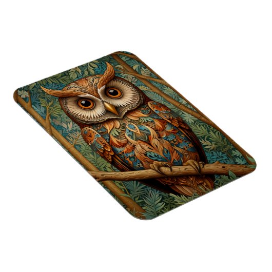 Eleganter Retrouschus boho bohemianischer Wald grü Magnet (Rechte Seite)