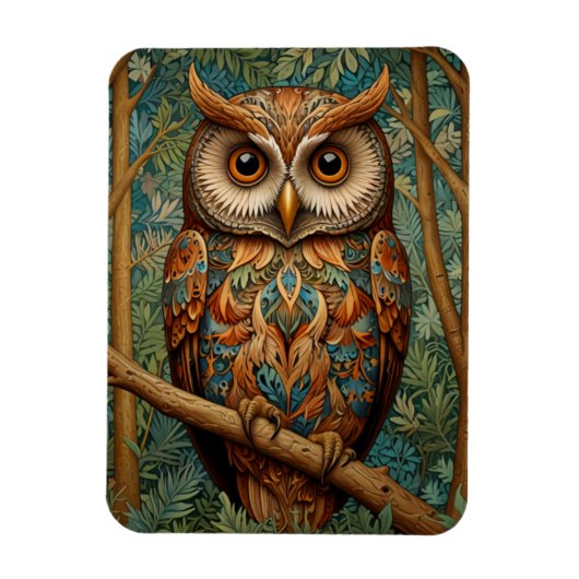 Eleganter Retrouschus boho bohemianischer Wald grü Magnet (Vertikal)