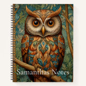 Eleganter Retrouschus boho bohemianischer Wald grü Notizblock (Vorderseite)