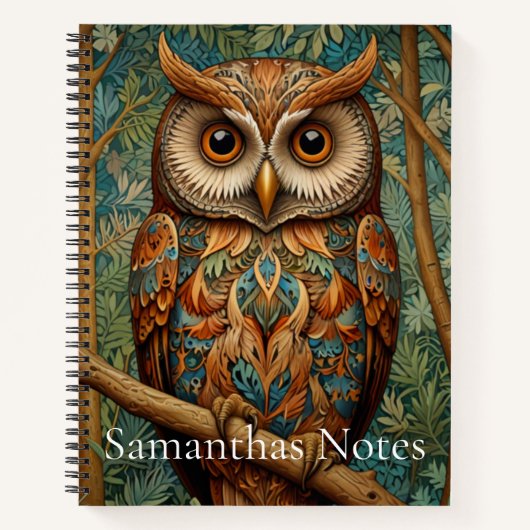 Eleganter Retrouschus boho bohemianischer Wald grü Notizblock (Vorderseite)