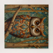 Eleganter Retrouschus boho bohemianischer Wald grü Puzzle (Horizontal)