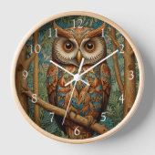 Eleganter Retrouschus boho bohemianischer Wald grü Uhr (Vorderseite)