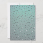 Eleganter Rhinestones Glitzer Aqua 30. Geburtstag Einladung (Rückseite)