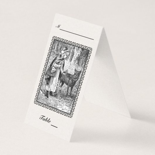 Eleganter Riding Hood Wolf Schwarz-weiß Zeichnend (Vorderseite)