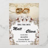 Eleganter Ring Hochzeitsfeier Folieneinladung (Vorderseite)