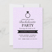 Eleganter Ring Lila & Black Bachelorette Einladung (Vorderseite)