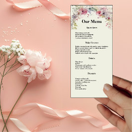 Eleganter Ring of Blume Wasserfarbenmenü Menükarte