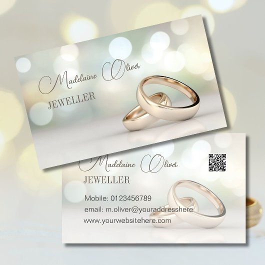 Eleganter Rings QR Beruflich Events Jeweler Visitenkarte