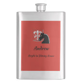 Eleganter Ritter in leuchtender Rüstung Flachmann (Vorderseite)