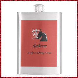 Eleganter Ritter in leuchtender Rüstung Flachmann