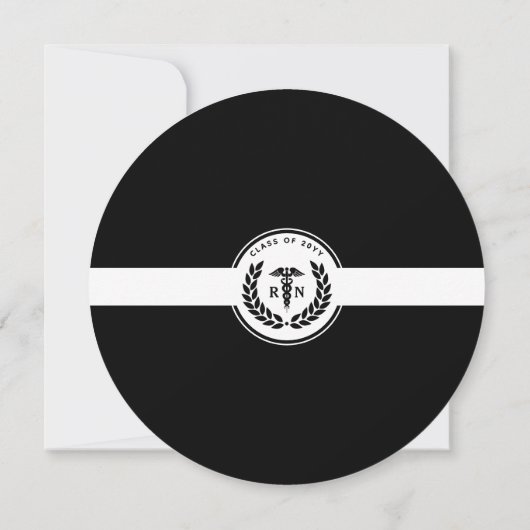 Eleganter RN Nursing School Abschluss Moderne Einladung (Rückseite)