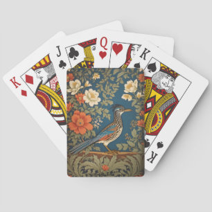 Eleganter Roadrunner Bird William Morris Inspirier Spielkarten