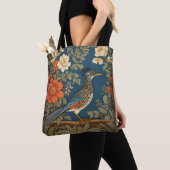 Eleganter Roadrunner Bird William Morris Inspirier Tasche (Von Nahem)