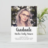 Eleganter Rokoko Pink Graduate Foto Abschluss Ankündigung (Stehend Vorderseite)