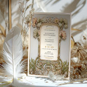 Eleganter Rokoko Wedding Floral Filigree Rahmen Einladung