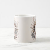 Eleganter Rokoko Wedding Wappen Initials Kaffeetasse (Mittel)
