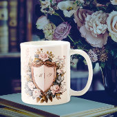 Eleganter Rokoko Wedding Wappen Initials Kaffeetasse