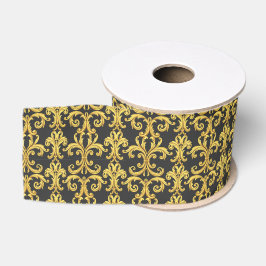 Eleganter Rokoko-Wiederbelebung Gold- und Holzkohl Ripsband