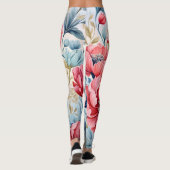 Eleganter Romantischer Blumen Botanischer Garten Leggings (Rückseite)