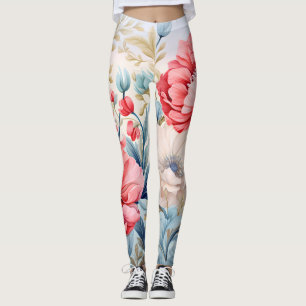 Eleganter Romantischer Blumen Botanischer Garten Leggings