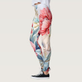 Eleganter Romantischer Blumen Botanischer Garten Leggings (Links)