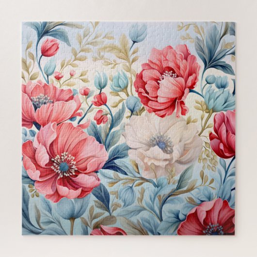 Eleganter Romantischer Blumen Botanischer Garten Puzzle (Vertikal)