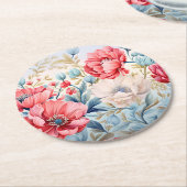 Eleganter Romantischer Blumen Botanischer Garten Runder Pappuntersetzer (Angewinkelt)