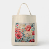 Eleganter Romantischer Blumen Botanischer Garten Tragetasche (Rückseite)