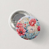 Eleganter Romantischer Blumenbotanischer Garten Button (Vorne & Hinten)